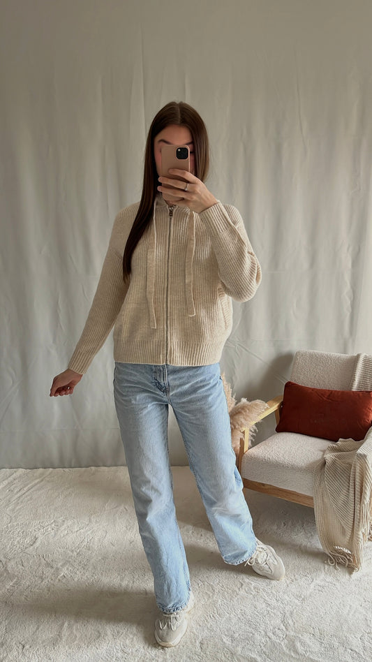 gilet en laine beige