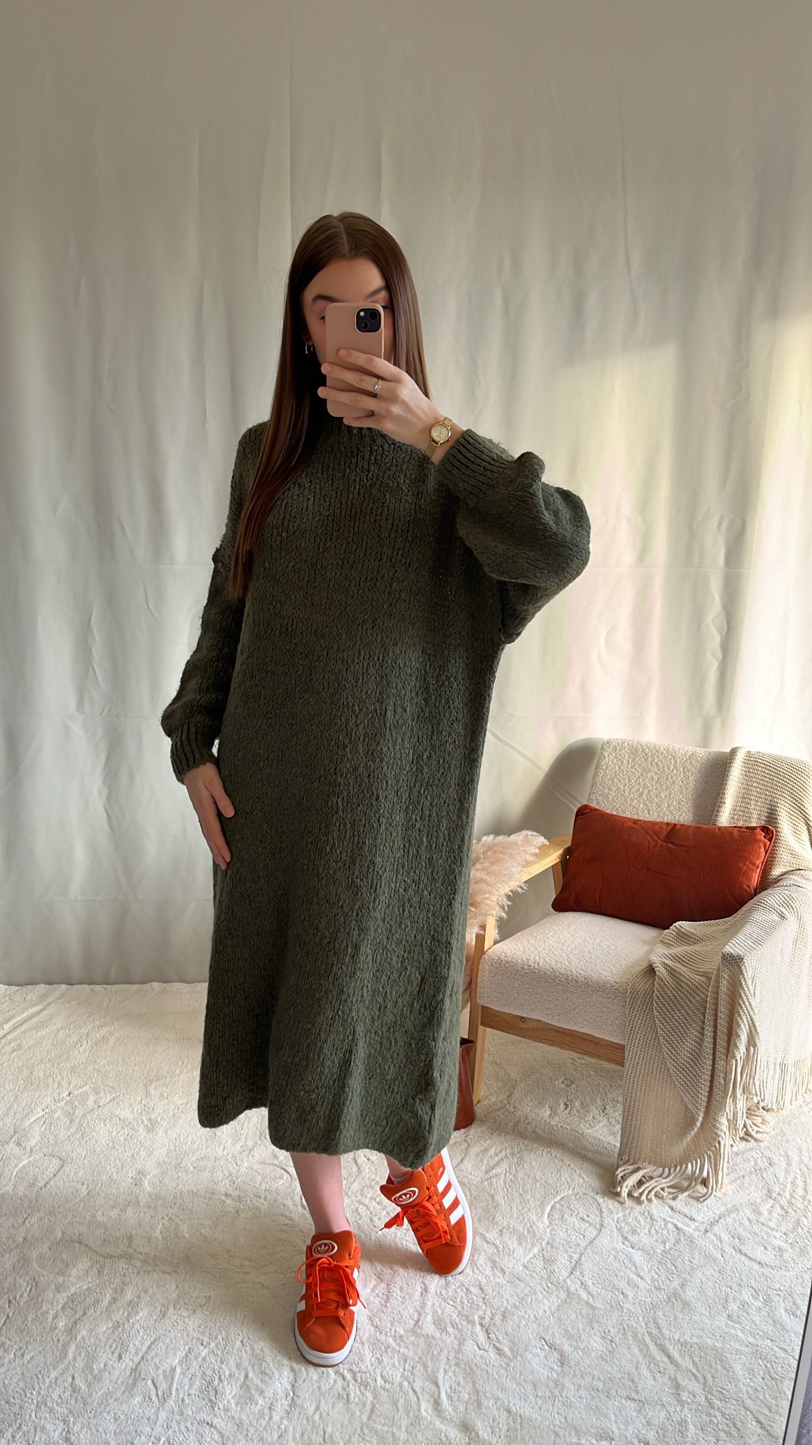 robe en laine kaki